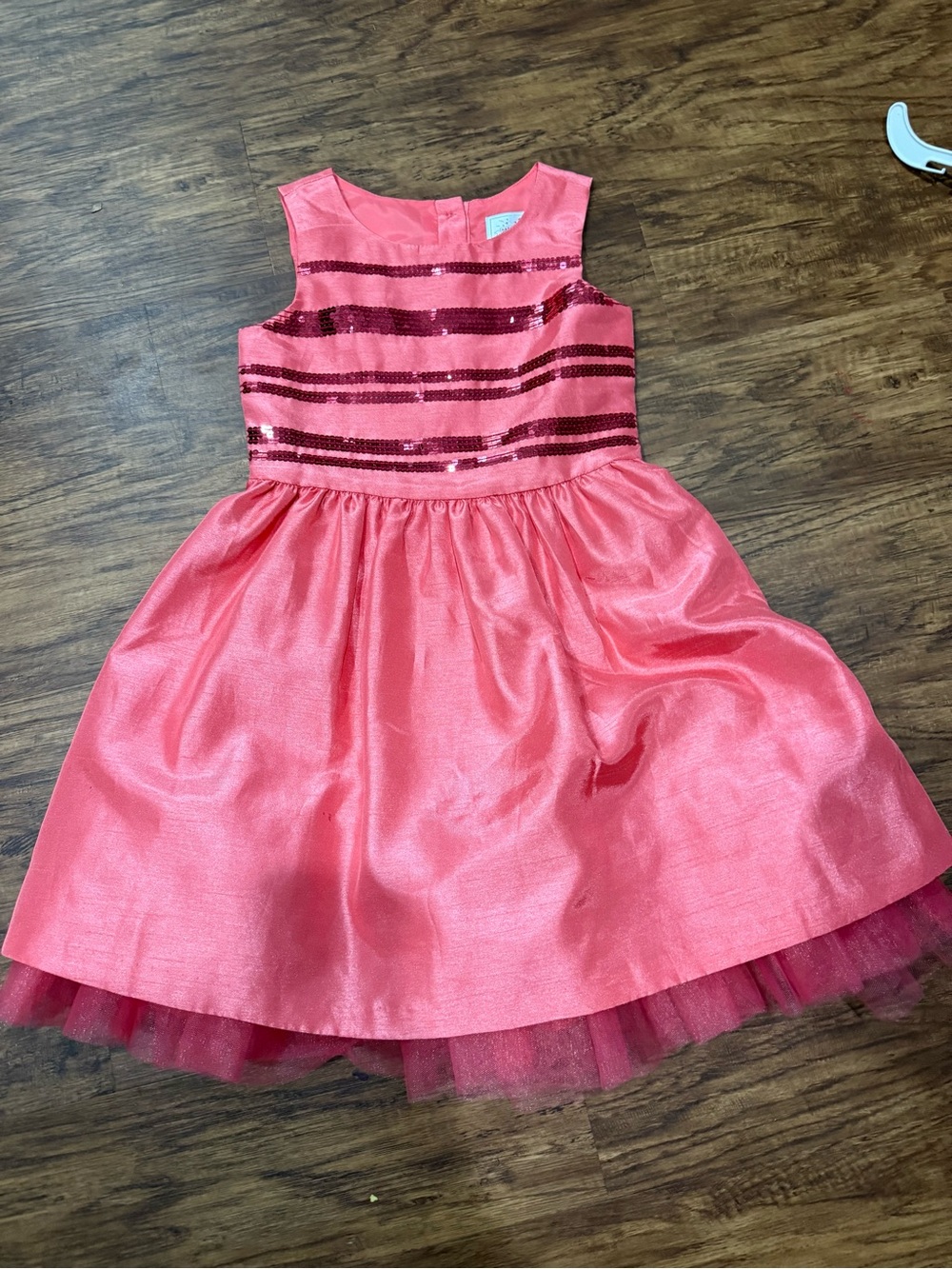 Gymboree Girls' Coral Pink Sequin Bodice Party Dress size 6
